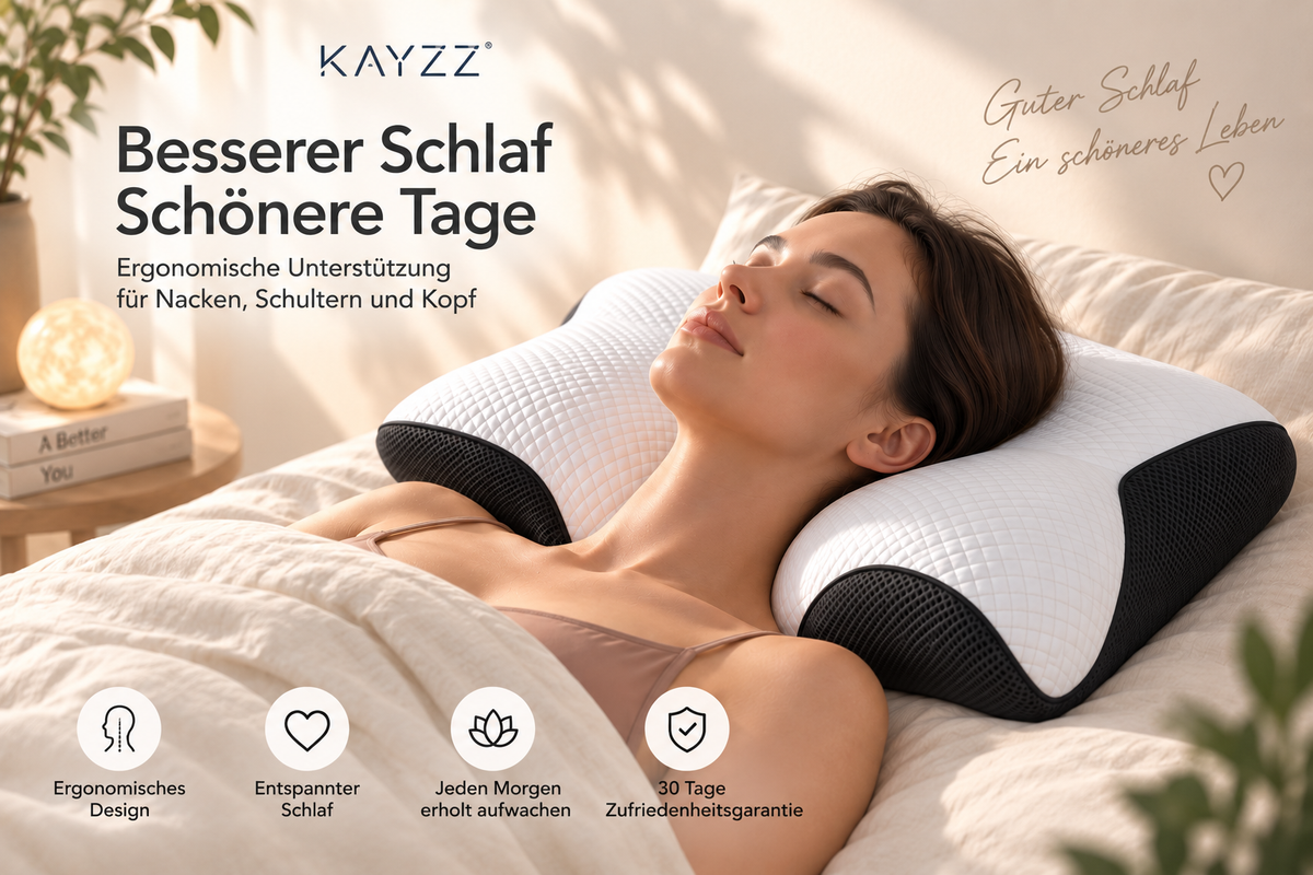 KAYZZ® Ergonomisches Nackenkissen – Memory Foam