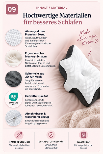 KAYZZ® Ergonomisches Nackenkissen – Memory Foam