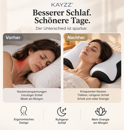 KAYZZ® Ergonomisches Nackenkissen – Memory Foam