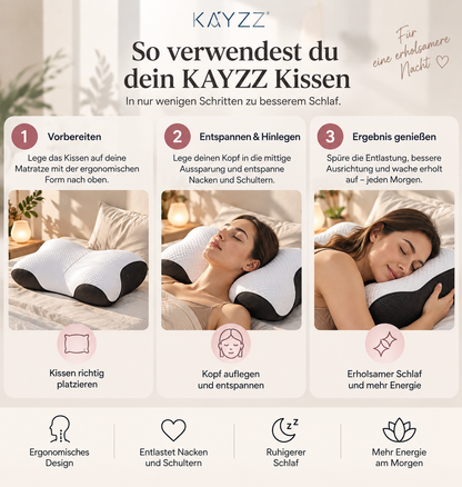 KAYZZ® Ergonomisches Nackenkissen – Memory Foam