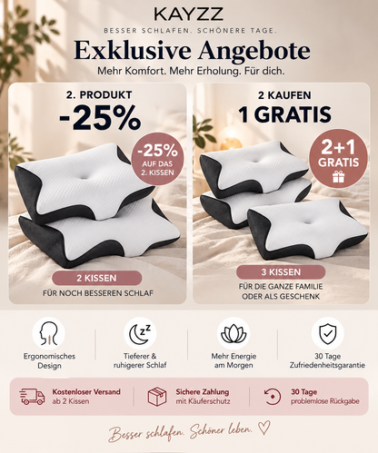 KAYZZ® Ergonomisches Nackenkissen – Memory Foam