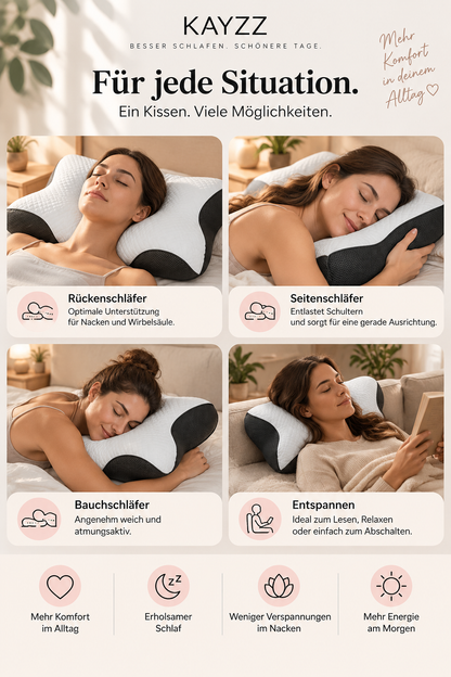 KAYZZ® Ergonomisches Nackenkissen – Memory Foam