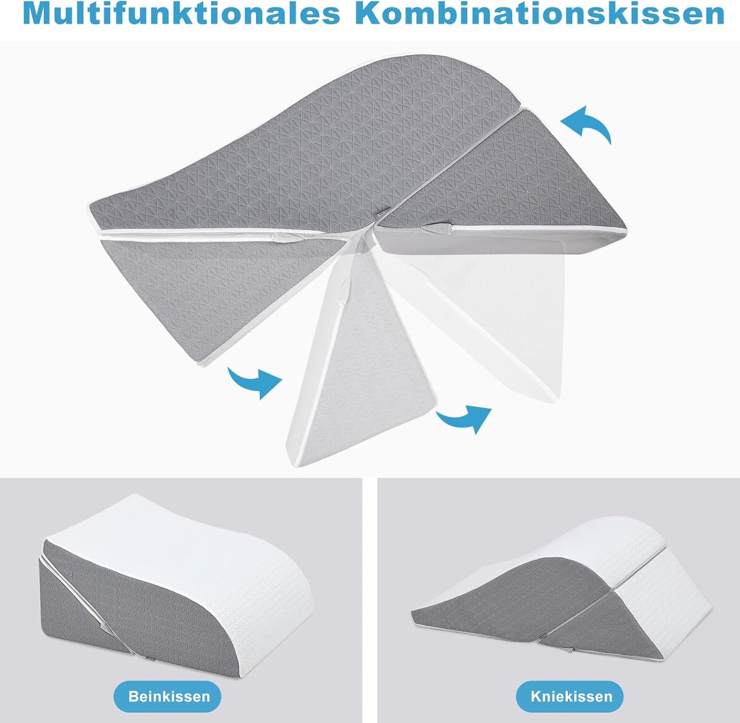 Multifunktionales Kombinationskissen – Keilkissen für Rücken, Beine & Entspannung