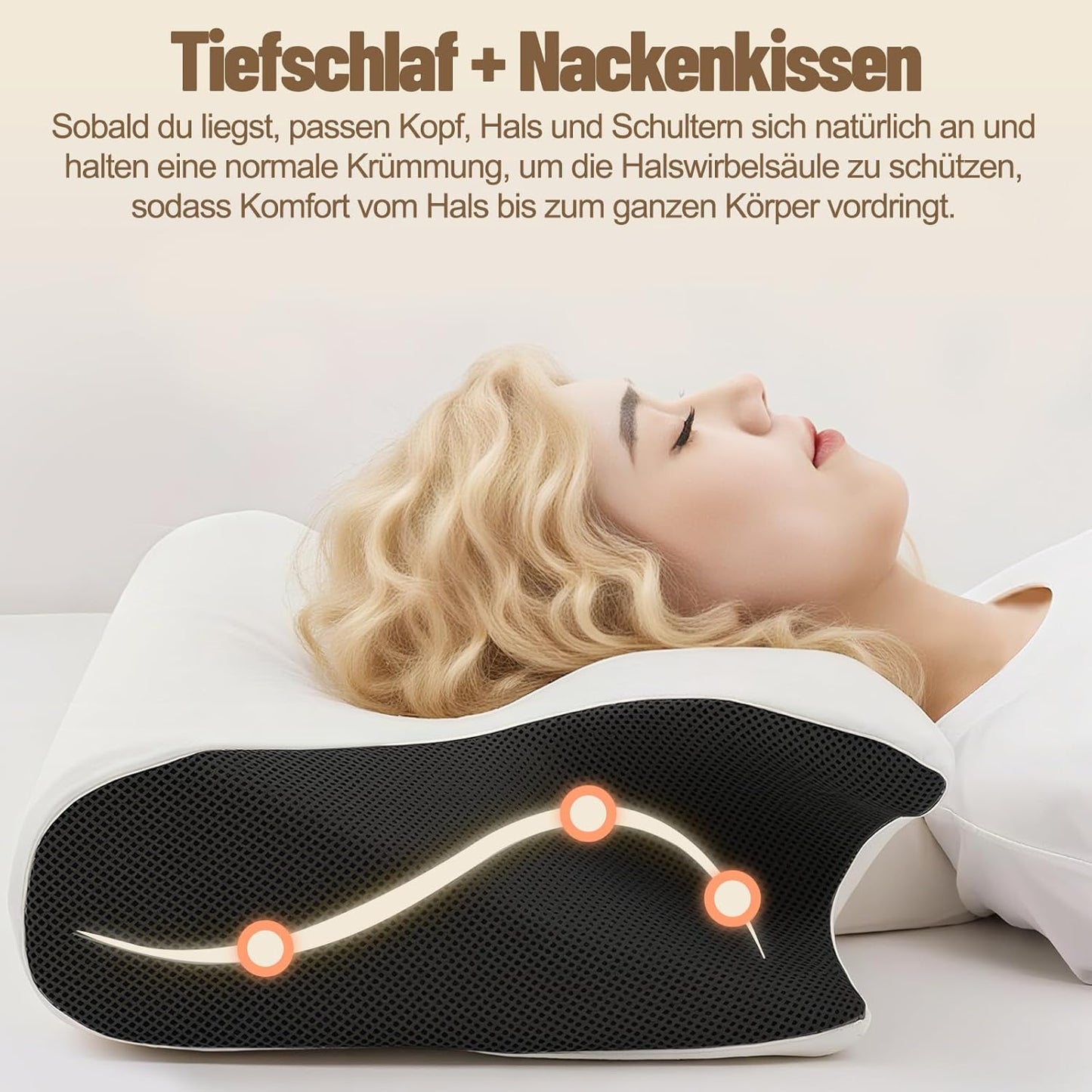 Ergonomisches Nackenkissen – Orthopädisches Memory-Foam Schlafkissen
