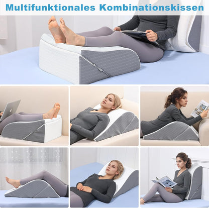 Multifunktionales Kombinationskissen – Keilkissen für Rücken, Beine & Entspannung