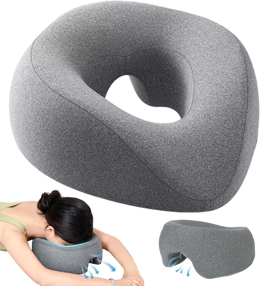 2-in-1 Nackenkissen & Schlafmaske – Ergonomisches Donut-Kissen