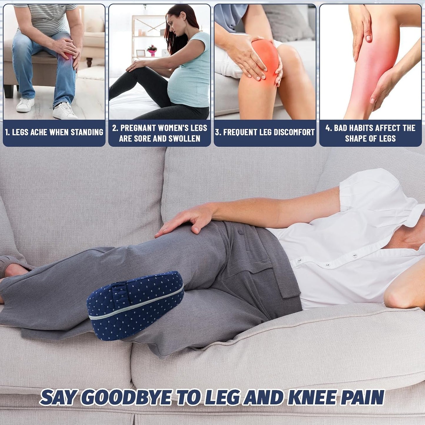 Orthopädisches Knie-Schlafkissen – Ergonomisches Beinkissen für Seitenschläfer